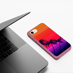 Чехол iPhone 7/8 матовый Очеровательный закат, цвет: 3D-малиновый — фото 2