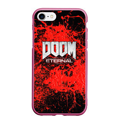 Чехол iPhone 7/8 матовый Doom Eternal, цвет: 3D-малиновый