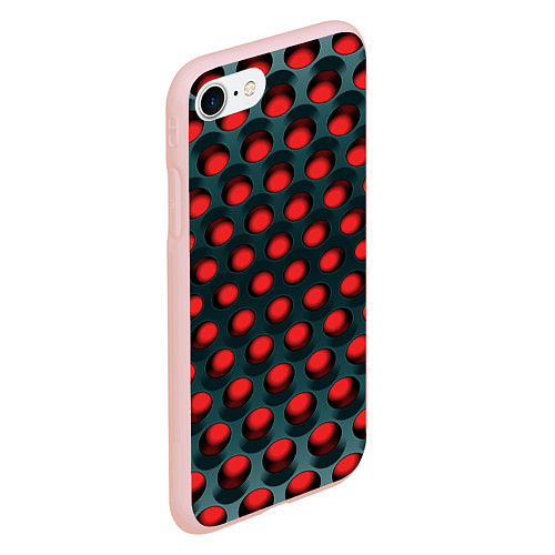 Чехол iPhone 7/8 матовый Раскалённый красный 3Д / 3D-Светло-розовый – фото 2