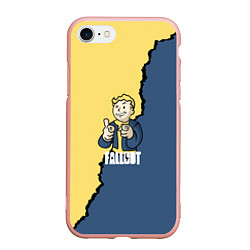 Чехол iPhone 7/8 матовый Fallout logo boy, цвет: 3D-светло-розовый