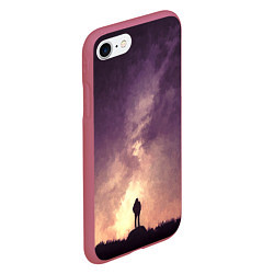 Чехол iPhone 7/8 матовый Бесконечный космос, цвет: 3D-малиновый — фото 2