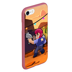 Чехол iPhone 7/8 матовый Brawl Stars Colt, цвет: 3D-малиновый — фото 2