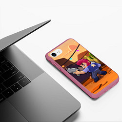 Чехол iPhone 7/8 матовый Brawl Stars Colt, цвет: 3D-малиновый — фото 2
