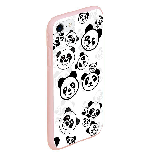 Чехол iPhone 7/8 матовый Панды / 3D-Светло-розовый – фото 2
