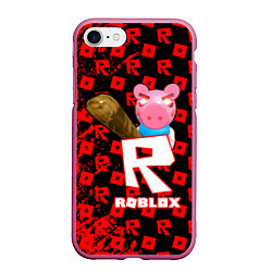 Чехол iPhone 7/8 матовый ROBLOX: PIGGI, цвет: 3D-малиновый