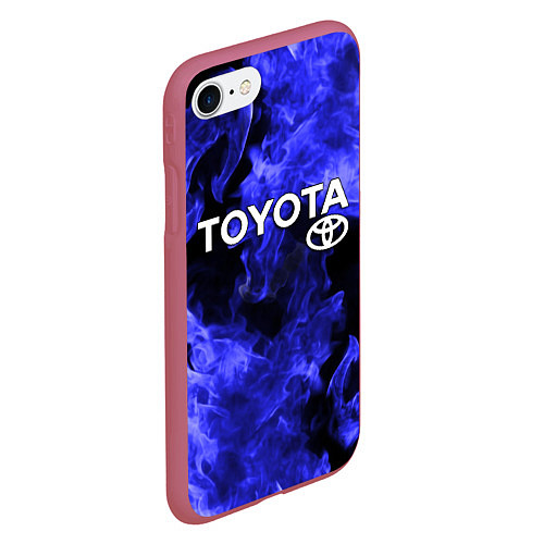 Чехол iPhone 7/8 матовый TOYOTA / 3D-Малиновый – фото 2