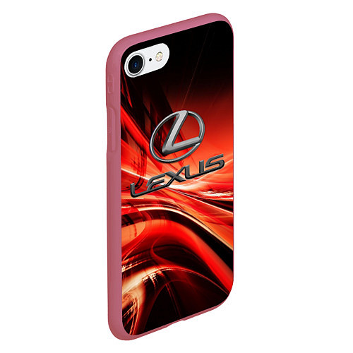 Чехол iPhone 7/8 матовый LEXUS / 3D-Малиновый – фото 2