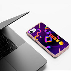 Чехол iPhone 7/8 матовый Roblox, цвет: 3D-светло-розовый — фото 2