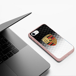 Чехол iPhone 7/8 матовый PORSCHE, цвет: 3D-светло-розовый — фото 2