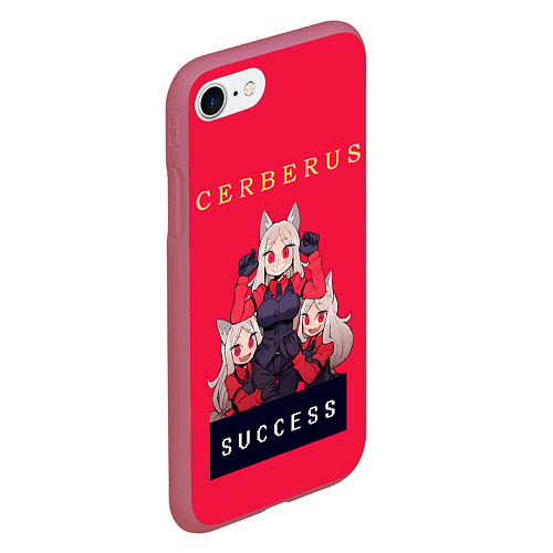 Чехол iPhone 7/8 матовый Helltaker: CERBERUS / 3D-Малиновый – фото 2