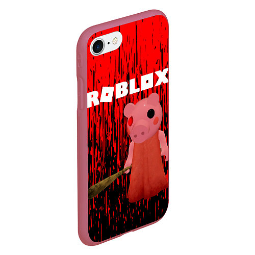 Чехол iPhone 7/8 матовый Roblox Piggy / 3D-Малиновый – фото 2