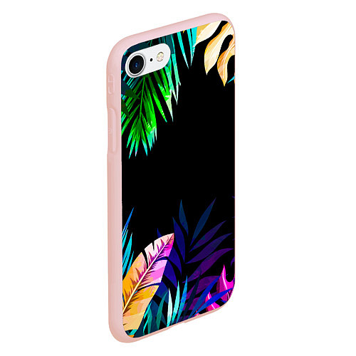 Чехол iPhone 7/8 матовый Тропическая Ночь / 3D-Светло-розовый – фото 2