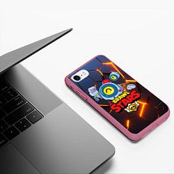 Чехол iPhone 7/8 матовый BRAWL STARS NANI НАНИ, цвет: 3D-малиновый — фото 2