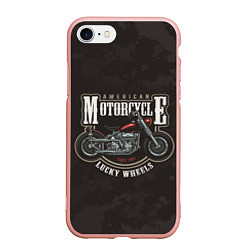 Чехол iPhone 7/8 матовый American Motorcycle Z, цвет: 3D-светло-розовый