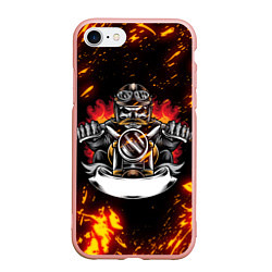 Чехол iPhone 7/8 матовый Fire Biker Z, цвет: 3D-светло-розовый