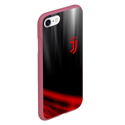 Чехол iPhone 7/8 матовый JUVENTUS / 3D-Малиновый – фото 2