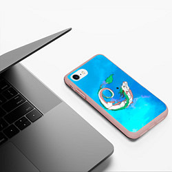 Чехол iPhone 7/8 матовый Унесенные призраками Хаку, цвет: 3D-светло-розовый — фото 2