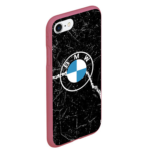 Чехол iPhone 7/8 матовый BMW / 3D-Малиновый – фото 2