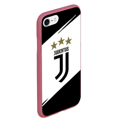 Чехол iPhone 7/8 матовый JUVENTUS / 3D-Малиновый – фото 2