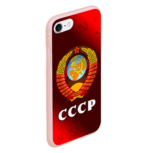 Чехол iPhone 7/8 матовый СССР USSR / 3D-Светло-розовый – фото 2