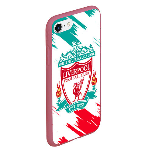 Чехол iPhone 7/8 матовый LIVERPOOL / 3D-Малиновый – фото 2