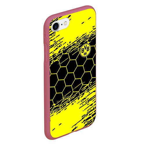 Чехол iPhone 7/8 матовый BORUSSIA / 3D-Малиновый – фото 2