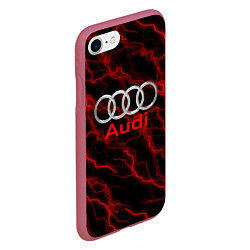 Чехол iPhone 7/8 матовый AUDI, цвет: 3D-малиновый — фото 2