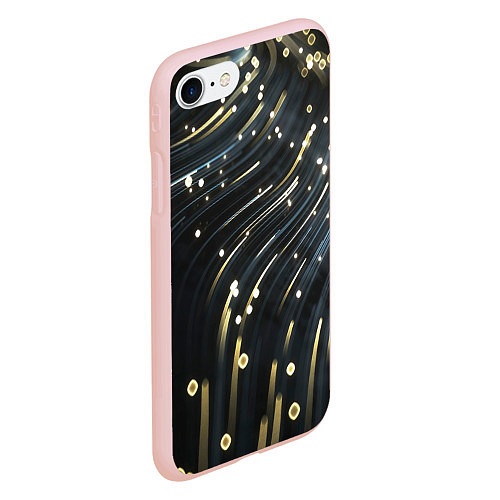 Чехол iPhone 7/8 матовый Абстракция искры полосы боке / 3D-Светло-розовый – фото 2