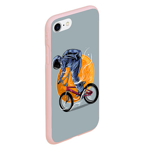 Чехол iPhone 7/8 матовый Космический велосипедист Z / 3D-Светло-розовый – фото 2