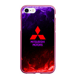Чехол iPhone 7/8 матовый Mitsubishi, цвет: 3D-малиновый