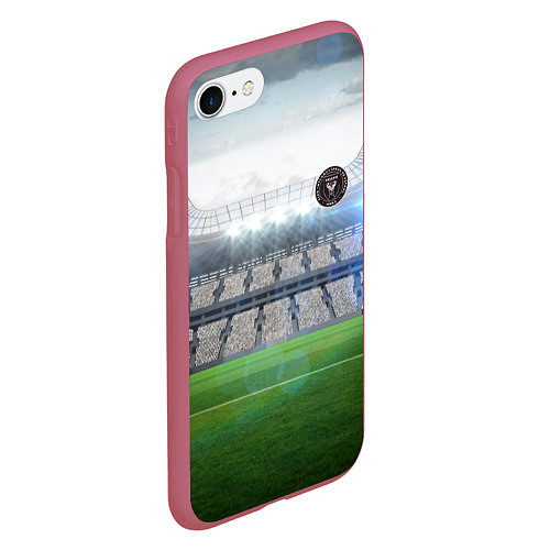 Чехол iPhone 7/8 матовый FC INTER MIAMI / 3D-Малиновый – фото 2