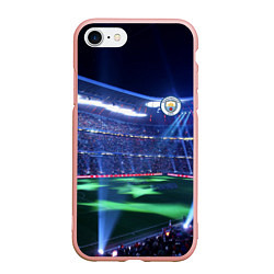 Чехол iPhone 7/8 матовый FC MANCHESTER CITY, цвет: 3D-светло-розовый