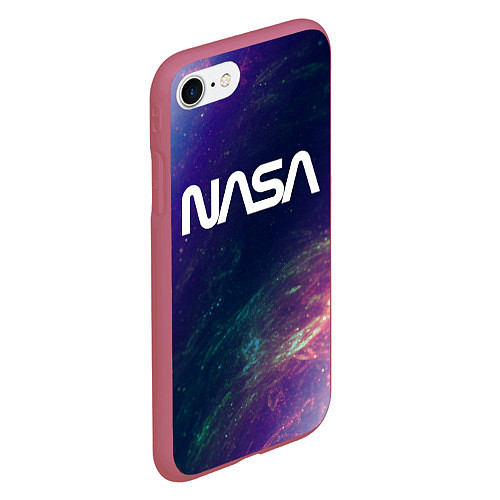 Чехол iPhone 7/8 матовый NASA НАСА / 3D-Малиновый – фото 2