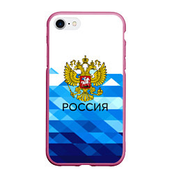 Чехол iPhone 7/8 матовый РОССИЯ, цвет: 3D-малиновый