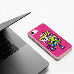 Чехол iPhone 7/8 матовый Зомби диета граффити, цвет: 3D-светло-розовый — фото 2
