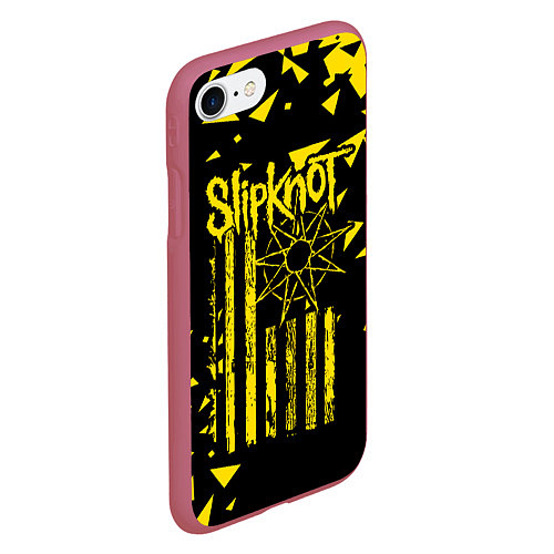 Чехол iPhone 7/8 матовый Slipknot / 3D-Малиновый – фото 2