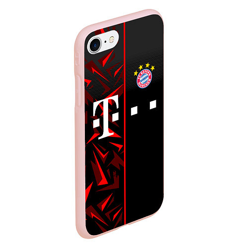 Чехол iPhone 7/8 матовый FC Bayern Munchen Форма / 3D-Светло-розовый – фото 2