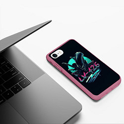 Чехол iPhone 7/8 матовый The Alien, цвет: 3D-малиновый — фото 2