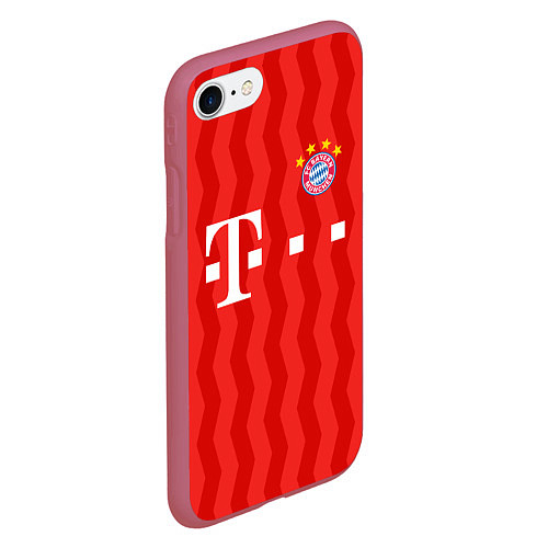Чехол iPhone 7/8 матовый FC Bayern Munchen униформа / 3D-Малиновый – фото 2