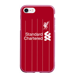 Чехол iPhone 7/8 матовый Liverpool FC, цвет: 3D-малиновый