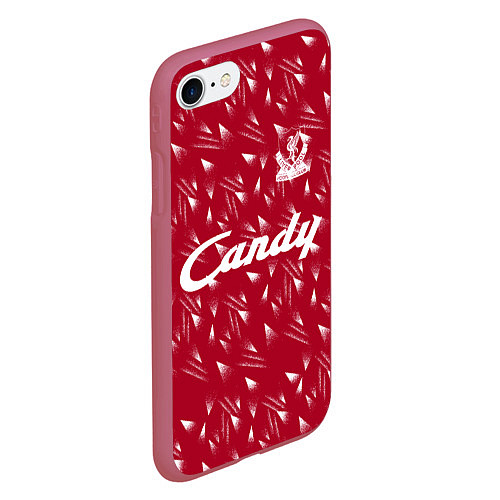 Чехол iPhone 7/8 матовый Liverpool FC 1991 / 3D-Малиновый – фото 2