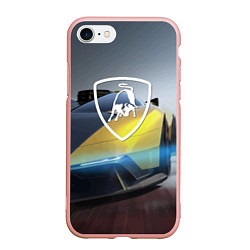 Чехол iPhone 7/8 матовый Lamborghini - Italy, цвет: 3D-светло-розовый