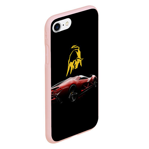 Чехол iPhone 7/8 матовый Lamborghini - motorsport / 3D-Светло-розовый – фото 2