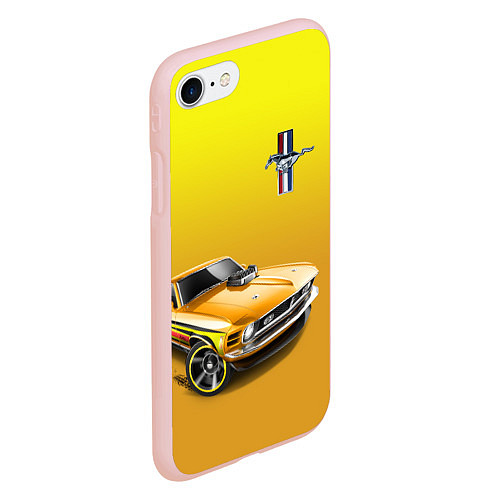 Чехол iPhone 7/8 матовый Ford mustang - motorsport / 3D-Светло-розовый – фото 2