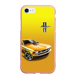 Чехол iPhone 7/8 матовый Ford mustang - motorsport, цвет: 3D-светло-розовый