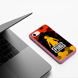 Чехол iPhone 7/8 матовый PUBG ПАБГ, цвет: 3D-малиновый — фото 2