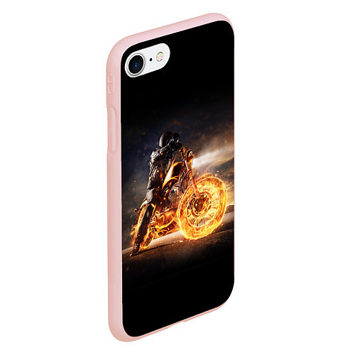 Чехол iPhone 7/8 матовый Fire racer / 3D-Светло-розовый – фото 2