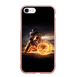 Чехол iPhone 7/8 матовый Fire racer, цвет: 3D-светло-розовый