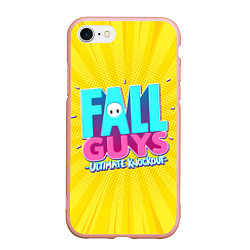 Чехол iPhone 7/8 матовый Fall Guys, цвет: 3D-светло-розовый