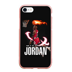 Чехол iPhone 7/8 матовый MICHAEL JORDAN, цвет: 3D-светло-розовый